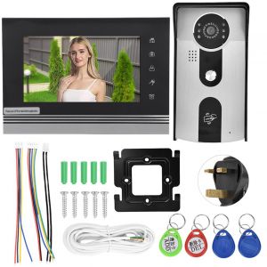 Interphone video couleur avec ecran tactile LCD de 7 pouces, prise britannique 100-240 V - Neuf