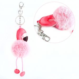 Porte-Cles Flamant Rose Mignon Fait Main En Peluche, Breloque Pour Sac A Main, Pendentif, Cadeau - Neuf