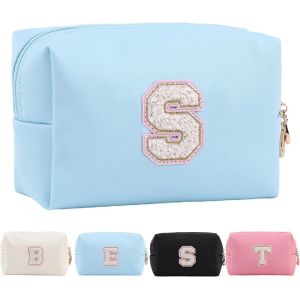 Maa-Trousse De Maquillage Personnalisée Avec Initiales Pour Femme, Trousse De Maquillage De Voyage, Trousse De Toilette, Cadeau D'anniversaire De Noël Pour Femmes Et Filles - Neuf