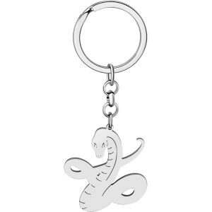 KAL-Porte-Cl&eacute;s Serpent En Acier Inoxydable Serpent Python Cadeaux Pour Femme Fille Porte-Monnaie Charms Pour Cl&eacute;s De Voiture - Neuf
