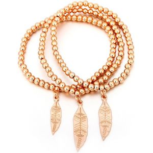 Kal-Femmes Bracelet &Agrave; Breloques, Stretch Perle Bracelet Bracelet Feuille Pendentif Amiti&eacute; Bracelet Bracelet Manchette Pour Les Filles - Neuf