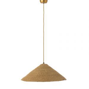 Suspension luminaire chapeau jonc naturel - Neuf