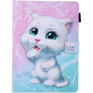 Universelle Tablette 10 Pouces Coque Motif Animaux B&iquest;&iquest;b&iquest;&iquest; Chat Blanc Pochette Etui a Rabat Clapet Housse en Cuir PU Anti Choc Protection Arri&iquest;&iquest;re Rigide Accessoires pour Tablettes Portables - Neuf