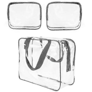 Sac transparent,Trousse de toilette de voyage,3pcs - Neuf