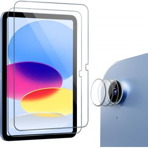 NAERYUT-2 Verre Trempé Pour Ipad 11 Pouces(A16) 2025,Ipad 10Ème Génération 10.9 Pouces 2022,Avec 3 Protection Objectif,Film Protection Screen Protecteur,Anti Rayures Sans Bulles - Neuf