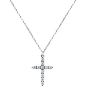 Kal-Collier Croix Pour Femme Collier Croix Plaqué Argent 14 Carats Collier Croix En Argent Collier Ras Du Cou Petite Croix Latérale Colliers Croix En Argent Bijoux En Argent Cadeau Pour Femme Fille - Neuf
