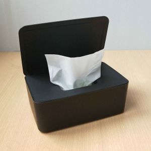 Lingettes Humides Boîte De Rangement Avec Couvercle Noir - Neuf