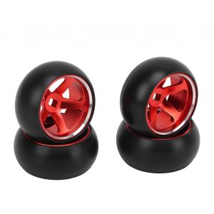 4pcs rc drift pneus en alliage d'aluminium rc pneus et roues pour wltoys k989 k969 p939 28413 1/28 rc voitures rouge - Neuf