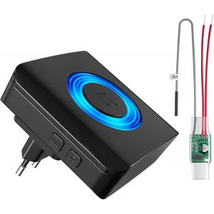 Carillon de Sonnette Filaire Transfert Extension radio pour sonnette de porte sans fil 1 convertisseur radio + 1 prise r&eacute;cepteur pour les syst&egrave;mes de sonnette existants (&eacute;metteur int&eacute;gr&eacute; 3-24V AC/DC) - Neuf