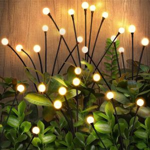 Kal-Firefly Lot De 2 Lampes Solaires 16 Led, Lucioles, Lampes Solaires De Jardin, Étanches Ip65, Lumières De Jardin Oscillantes, Décoratives Pour Allée, Cour, Jardin, Patio - Neuf