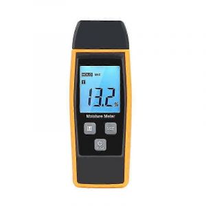 Testeur d'humidité, testeur d'humidité pour murs et bois, détecteur de fuites, détecteur d'humidité, de mortier de ciment et de teneur en eau avec rétroéclairage LCD (jaune) - Neuf