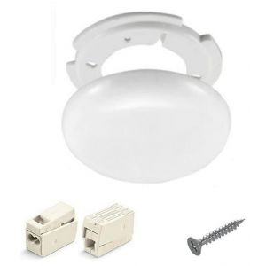 Cache-c&acirc;bles plafond avec kit de montage - Connecteur de lampe - Montage en saillie - Baldaquin - Bo&icirc;te de distribution de plafond - Bo&icirc;te de distribution ultra plate - Diam&egrave;tre: 10 cm - Hauteur : - Neuf