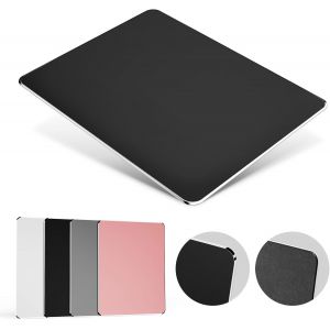 TIANYI-Tapis de Souris en Aluminium en M&eacute;tal, Ultra Mince Anti-d&eacute;rapant &eacute;tanche Alliage d'aluminium Surface et PU Cuir, Mouse Pad Contr&ocirc;le Rapide et pr&eacute;cis pour Les Jeux, Le Bureau, 23x18cm,Noir - Neuf