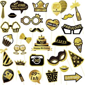 Accessoires Photobooth Anniversaire 35 Pcs Photobooth Avec Cadre Photo Gonflable, D&eacute;corations Anniversaire Homme Femme - Neuf