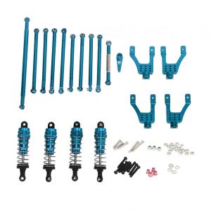 Pieces de modification pour voiture telecommandee MN86 1:12, modele a chenilles a echelle reelle, biellettes de direction avec amortisseurs, bleu - Neuf