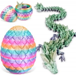 KAJGL-Dragon Articul&eacute; Imprim&eacute; En 3D,Oeuf Dragon Imprim&eacute; En 3D,Dragon Imprim&eacute; En 3D Dans Un ?uf,Oeuf Dragon,Dragon Jouet,Convient Pour Les Voitures,Les Bureaux La D&eacute;coration De (Couleur De Bonbon) - Neuf