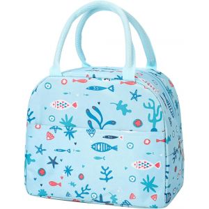 Sac isotherme pour déjeuner, sac isotherme pour le bureau, sac isotherme en tissu Oxford imperméable, organiseur pour déjeuner, école et travail (monde sous-marin) - Neuf