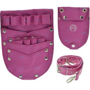 &Eacute;tui pour ciseaux de coiffure, &eacute;tui pour ciseaux de barbier, &eacute;tui pour ciseaux de coiffure, sac pour coiffeur avec pinces &agrave; rivets, ceinture d'&eacute;paule (cristal rose) - Neuf
