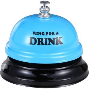 KALANKA-Sonnette d'appel en acier inoxydable avec barre bleue &iquest; 7,5 cm de diam&egrave;tre pour h&ocirc;tels, &eacute;coles, restaurants, h&ocirc;pitaux et entrep&ocirc;ts - Neuf