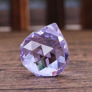 HJLIAN Pieces de lustre en cristal, prismes en verre, pendentifs attrape-soleil arc-en-ciel pour lampe (violet) - Neuf