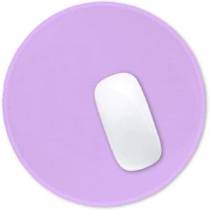 KALANKA-Tapis de Souris Rond texturé de qualité supérieure - 21 x 21 cm - Violet - Bords Cousus - Antidérapant - Imperméable - en Caoutchouc - Joli Tapis de Souris pour Le Bureau, la Maison - Neuf