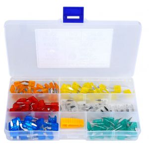 Assortiment de 120 fusibles a lame en alliage de zinc 5 A, 10 A, 15 A, 20 A, 25 A, 30 A avec 1 clip de retrait pour fusible - Neuf