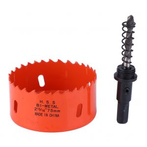 Scie cloche bimetallique M42, coupe-trou pour tole, foret de coupe (75 mm) - Neuf