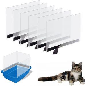 Shiliu-Lot De 6 Boucliers De Litière Pour Chat - Ouverture Sur Le Dessus - Gardez La Litière Dans La Poêle (Bac À Litière Non Inclu[ - Neuf