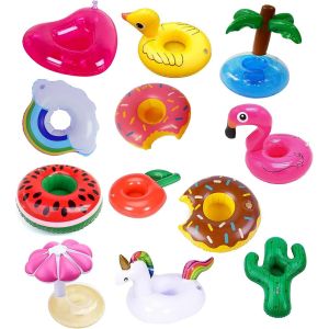 CAP-Lot de 12 porte-gobelets gonflables pour jacuzzi, porte-boissons flottants avec patch de réparation gonflables - Neuf