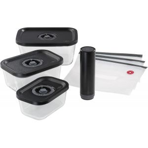 lbgwp60-EasyfreshKit De M Sous Vide 7 Pièces 1 Pompe À Vide Électrique, 1 Boîte Sous Vide S, M Et L, 3 Sacs Sous Vide De 22 X 21 Cm, Verre Borosilicate, Plastique De Qualité Supérieure, - Neuf