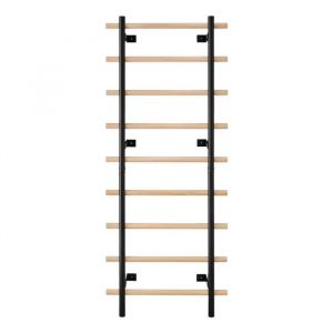 Espalier Mural en Bois Massif et Acier au Carbone-Duoku-197x80 cm-&Eacute;chelle Su&eacute;doise &agrave; 9 Niveaux-Capacit&eacute; de 150 kg - Neuf