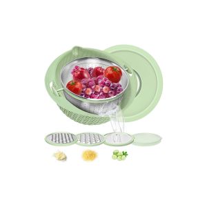 Ensemble Passoire Rotative 4 En 1 Avec Couvercle Et 3 Lames Pour Laver, &Eacute;goutter Et M&eacute;langer - Neuf