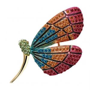 Femmes Alliage Plaqu&eacute; Or Zircon Insecte Broche Poitrine Femme Bijoux Accessoire - Neuf