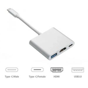 TH USB 3.0 Type C Adaptateur USB-C vers HDMI pour Apple Nouveau Macbook Compatible avec HDMI - Neuf