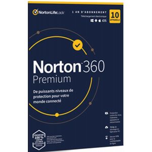 Sans Cb - Norton 360 Premium Esd - 10 Appareils - 10app - 1 An - 75gb Cloud -Envoyé Par Mail - Neuf