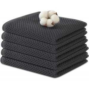 Eryi-Torchons De Cuisine,Serviettes De Cuisine,Torchons De Séchage En Coton Set De 5,Coton,Très Absorbant,Polyvalent Torchons En Coton De Accueil Or Restaurant Etc - Neuf