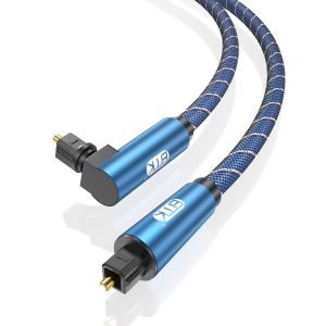 Cable Optique Câble Optique Audio Numérique Toslink Câble Fibre Optique Spdif pour Home Cinéma,Barre de Son,TV,PS4,Xbox (1M,Cable Optique 90 Degrés,Bleu) - Neuf