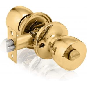 Ensemble de boutons d'intimit&eacute; tulipe en laiton poli pour portes int&eacute;rieures avec serrure tournante - Neuf