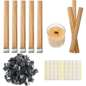 200 Ensembles De Mèches Et Supports De Bougies En Bois À Double Couche - Neuf