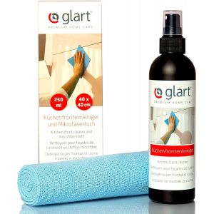 KALANKA-45KR Kit Nettoyant fa&ccedil;ades cuisine & meubles &iquest; Spray 250 ml sans alcool + chiffon microfibre gaufr&eacute; 40&times;40 cm &iquest; Pour surfaces brillantes, laqu&eacute;es, plastique, verre &iquest; Sans traces & sans rayures - Neuf