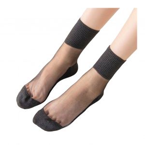 10 Paires De Chaussettes À Paillettes Transparentes Pour Femmes, Chaussettes Courtes Soyeuses Transparentes Scintillantes, Ultra Fines Et Brillantes Pour Le Printemps Et L'été-Noir - Neuf
