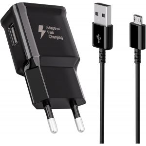 Chargeur Avec Câble De Charge Pour Samsung Galaxy S7,S7 Edge,S6,S6 Edge,S5,S4,S3,A03,Tab A (2016),Tab E,Tab S,Avec Câble Micro Usb 1,5m,Chargeur Rapide D'origine De Remplacement - Neuf