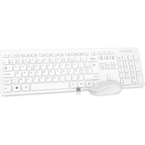 KALANKA-RK200 Ensemble Clavier Souris sans Fil Clavier bureautique Clavier de Bureau 2.40Ghz sans Fil AZERTY(Version Française) avec Taille Complète 104 Touches - Neuf