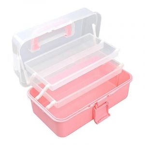 Organisateurs D'artisanat Et Boîte De Rangement,Boîte D'organisation De Couture En Plastique Multifonctionnelle À 3 Couches Avec Poignée - Neuf