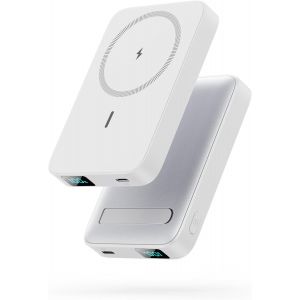 Magnetic Wireless External Battery For Magsafe, 10800 Mah Usb C Power Bank Pd 22.5 W Quick Charge Portable External Charger With Folding Stand, Lcd Screen For Iphone 16/15/14/13/Magsafe Case White - Neuf