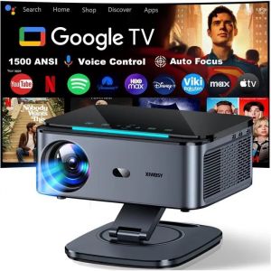 Vid&eacute;oprojecteur 4K - TULLSA - 1500 ANSI - Auto Focus - Rotation 360&deg; - Google TV - Wi-Fi 6 - Bluetooth 5.3 - HDR10 - Neuf