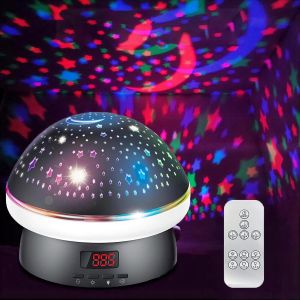 Veilleuse À Projection Étoilée, Rotation À 360°, 8 Types De Lumières Led, Interface Type - C Et Alimentation Par Batterie, Minuterie Et Interrupteur Tactile Avec Télécommande. (Noir) - Neuf