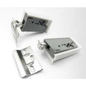 Support de rail de cuisine pour armoire, 2 pièces - Supports de rail de cuisine en acier galvanisé - Support de rail de cuisine à visser blanc - Neuf