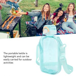 Bouteille D'eau De Motivation De Grande Capacité 750ml 25oz, Bouilloire D'eau De Sport Portable Avec Marqueur De Temps, Sangle D'éPaule Verte - Neuf
