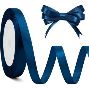 Ruban Satin Bleu Marine 10mm X 23m - Fin, Foncé, Poudré, Royal Pour Cheveux Femme, Ballons, Gâteaux, Décoration Fête De Mariage, Fleurs, Valentin - Neuf